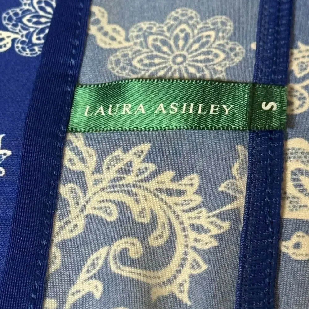 Laura Ashley Blue White Floral Chemise Night Gown Small